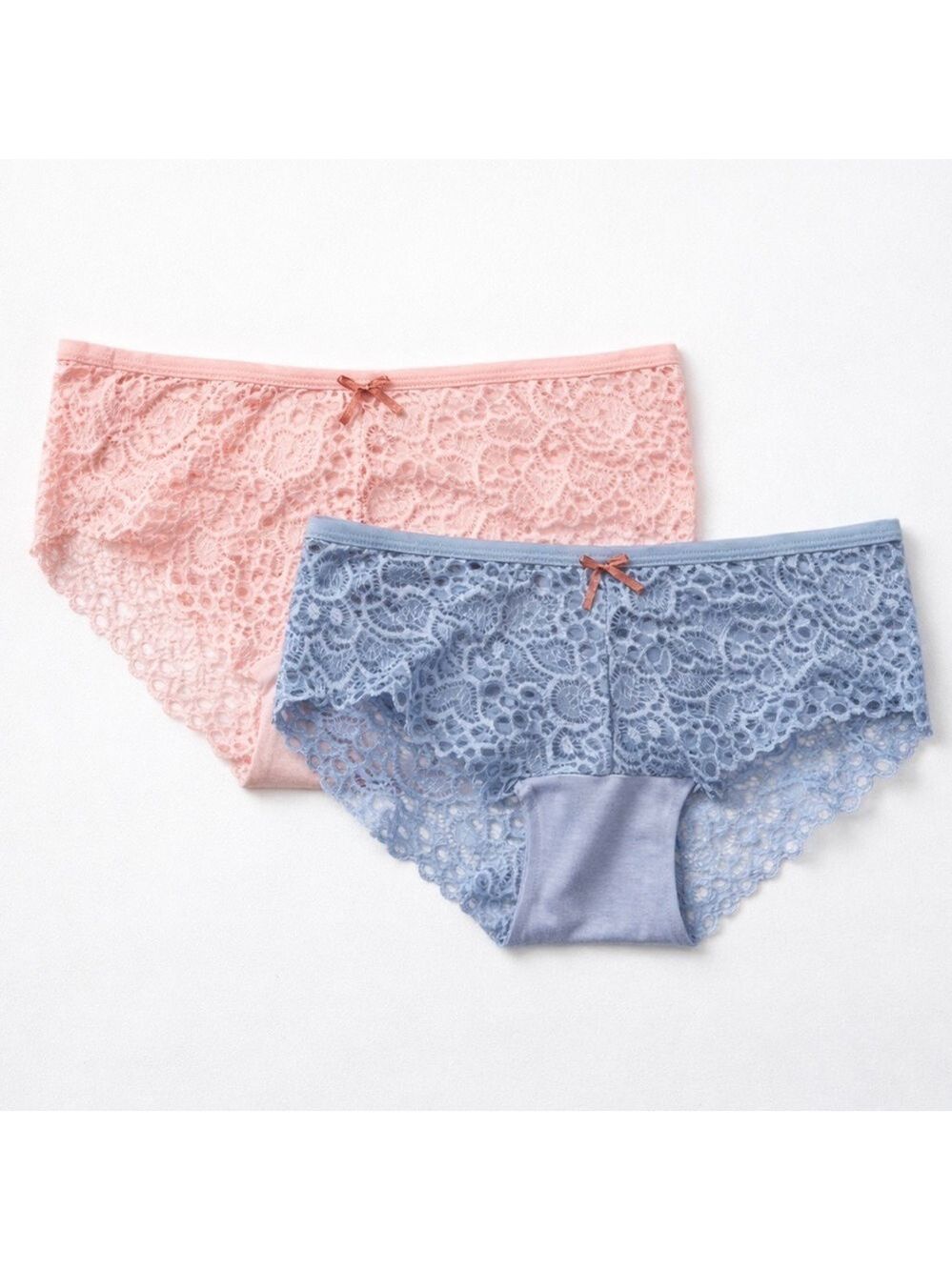 NWT INTIMATELY WALLFLOWER LACE HIPSTER PANTIES 2 PACK BLUE PINK SMALL